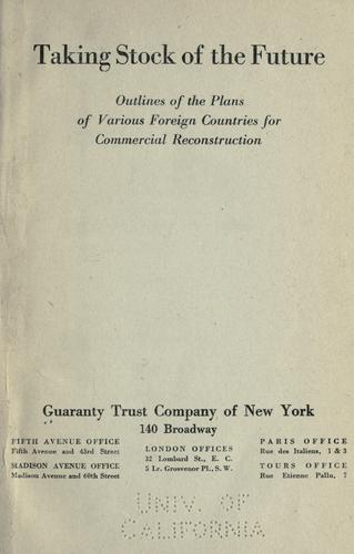 Cover for Taking stock of the future