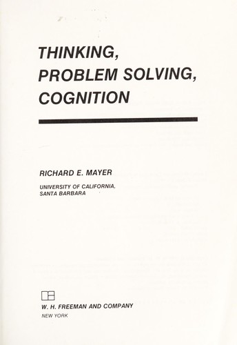 Cover for Thinking, problem solving, cognition