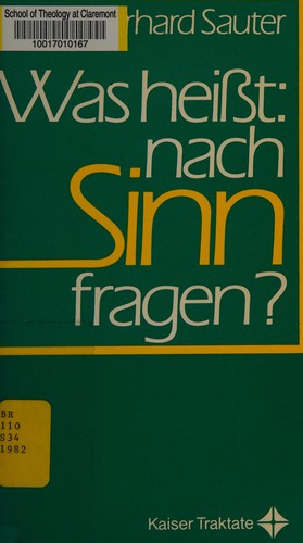 Cover for Was heisst: nach Sinn fragen?