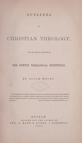 Cover for Outlines of Christian theology