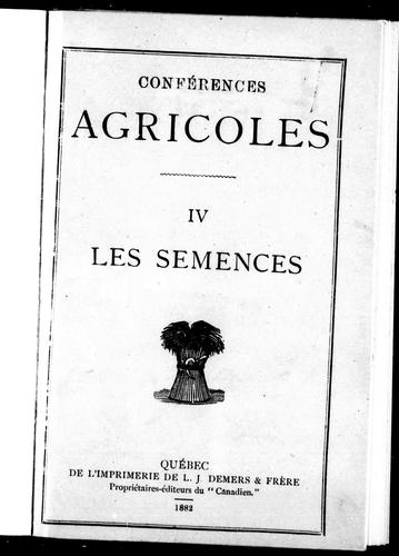 Cover for Les semences