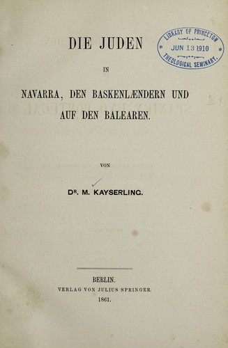 Cover for Die Juden in Navarra
