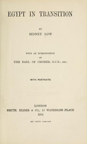 Cover for Egypt in transition