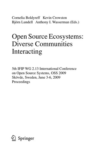 Cover for Open source ecosystems
