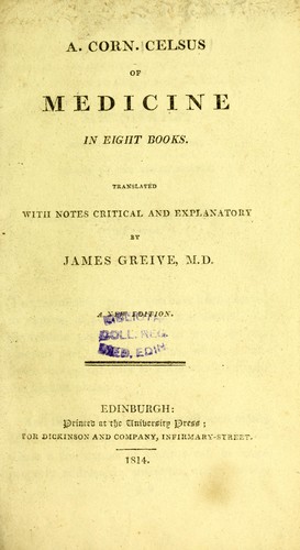 Cover for Of medicine in eight books