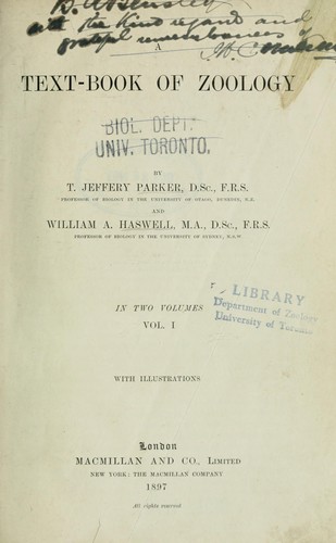 Cover for A text-book of zoology