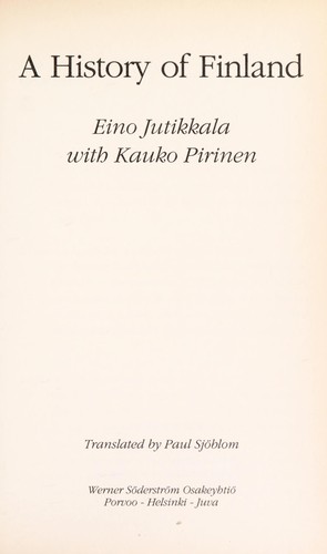 Cover for A history of Finland