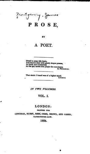 Cover for Prose