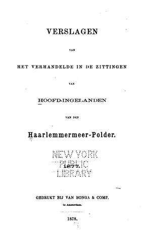 Cover for Verslagen van het verhandelde in de zittingen