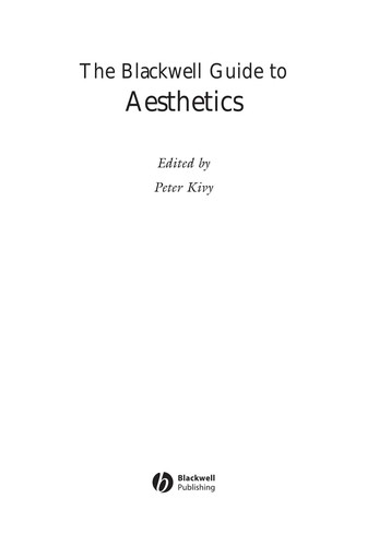 Cover for The Blackwell guide to aesthetics