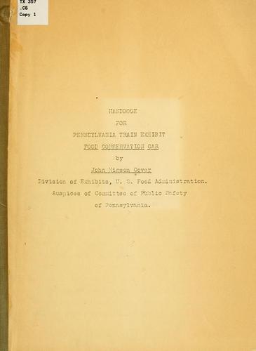 Cover for Handbook for Pennsylvania train exhibit food conservation car