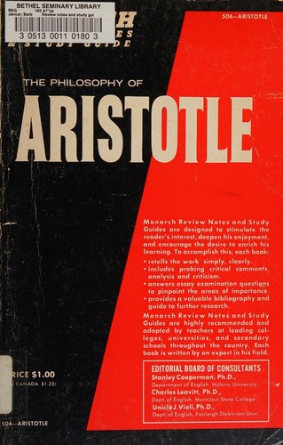 Cover for Monarch review notes on the philosophy of Aristotle