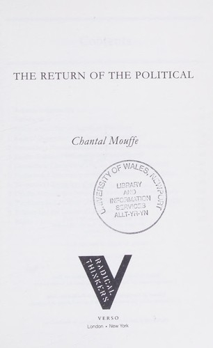 Cover for The return of the political