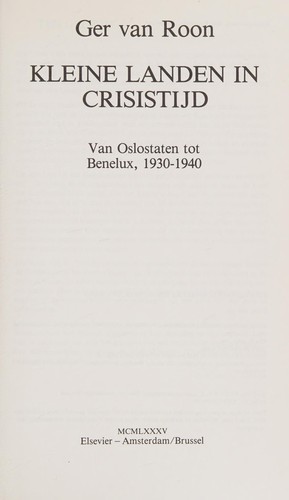 Cover for Kleine landen in crisistijd