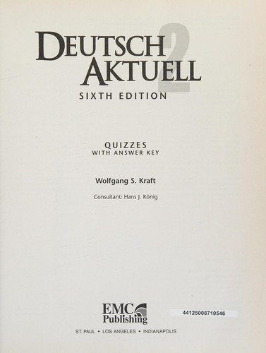 Cover for Deutsch Aktuel 2 Quizzes with Answer Key (Deutsch Aktuel 3)