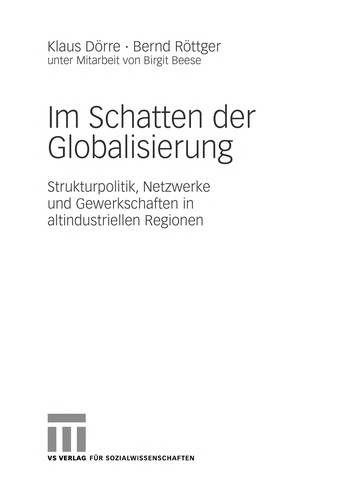 Cover for Im Schatten der Globalisierung