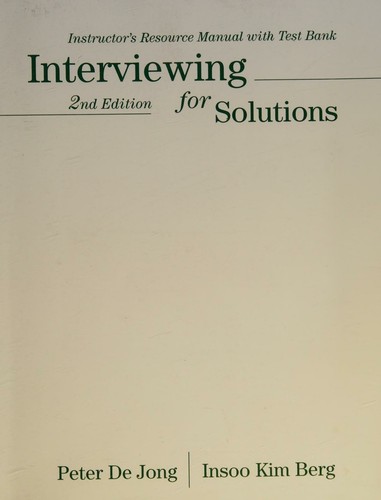 Cover for Interviewing for solutions