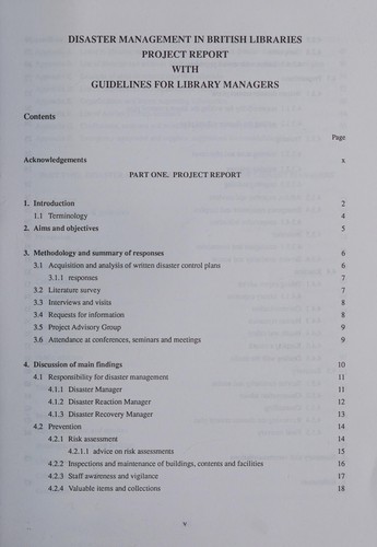 Cover for Disaster management in British libraries