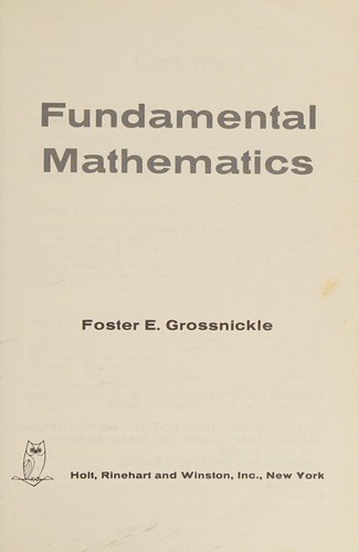 Cover for Fundamental mathematics for adults.