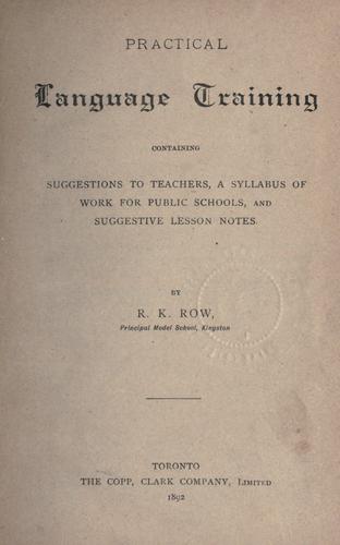 Cover for Practical language training