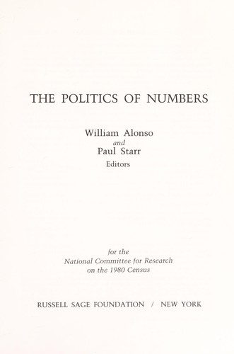 Cover for The Politics of numbers