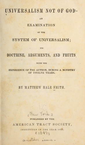 Cover for Universalism not of God