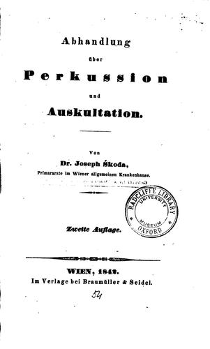 Cover for Abhandlung über Perkussion und Auskulation