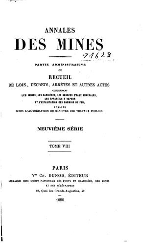 Cover for Annales des mines: partie administrative