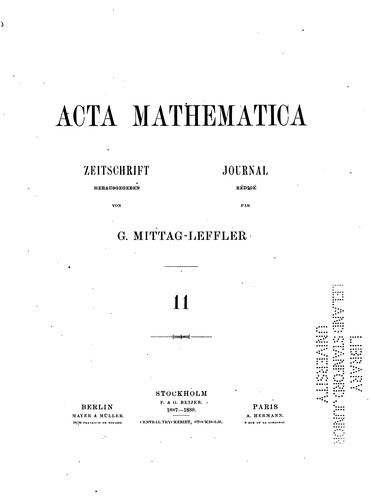Cover for Acta Mathematica