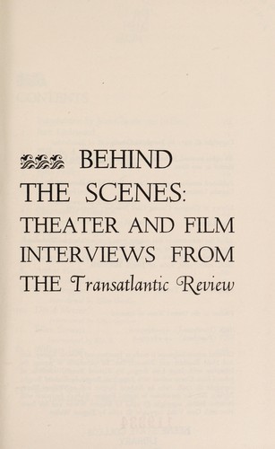 Cover for Behind the scenes
