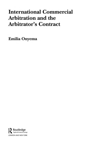 Cover for International commercial arbitration and the arbitrator's contract