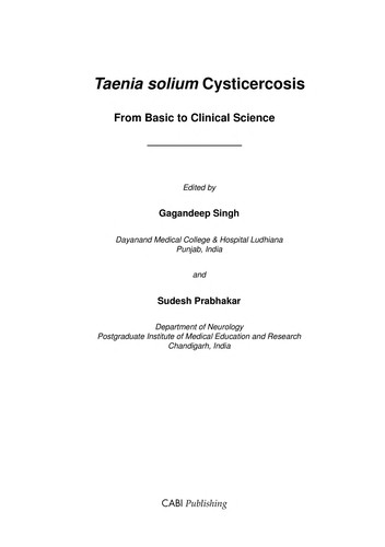 Cover for Taenia solium cysticercosis