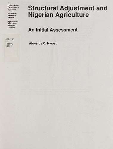 Cover for Structural adjustment and Nigerian agriculture