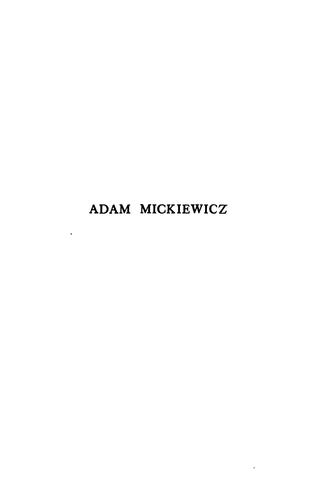 Cover for Adam Mickiewicz: The National Poet of Poland