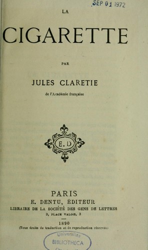 Cover for La cigarette