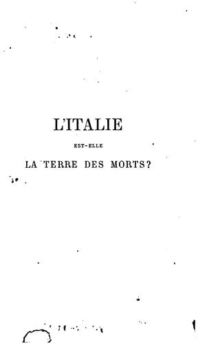Cover for L' Italie est-elle la terre des morts?