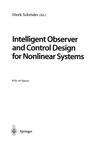 Cover for Intelligent Observer and Control Design for Nonlinear Systems
