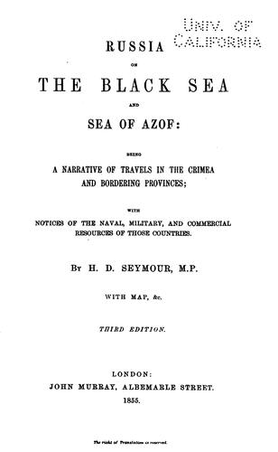 Cover for Russia on the Black Sea and Sea of Azof: Being a Narrative of Travels in the ...