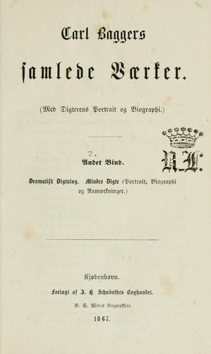 Cover for Carl Baggers samlede vaerker