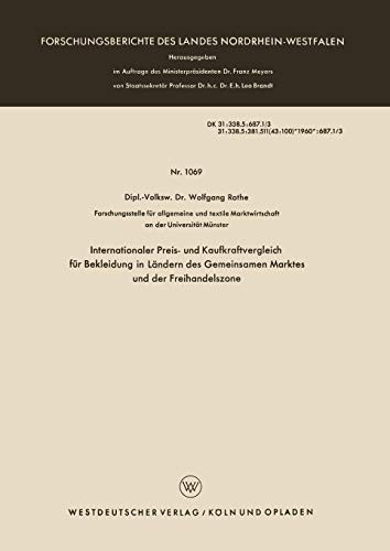 Cover for Internationaler Preis- und Kaufkraftvergleich für Bekleidung in Ländern des Gemeinsamen Marktes und der Freihandelszone