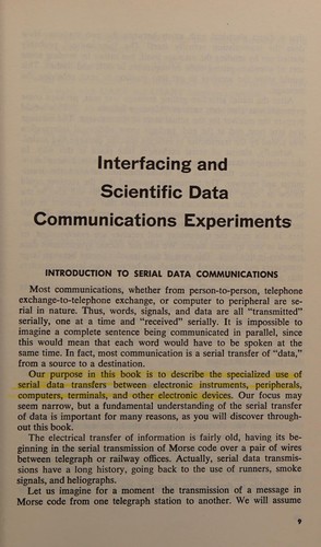 Cover for Interfacing and scientific data communications experiments