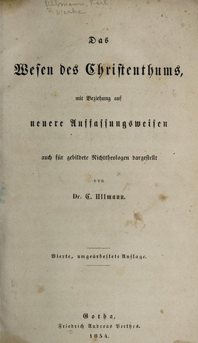 Cover for Das Wesen des Christenthums