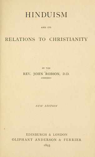 Cover for Hinduism and its relations to Christianity