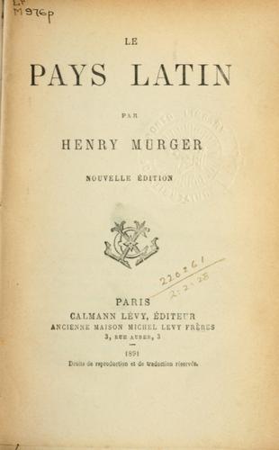 Cover for Le pays latin.