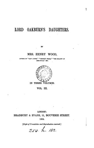 Cover for Lord Oakburn's daughters