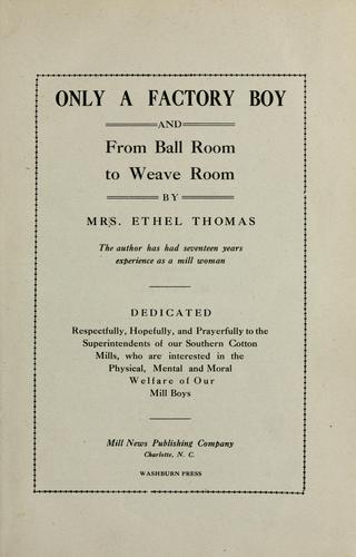 Cover for Only a factory boy