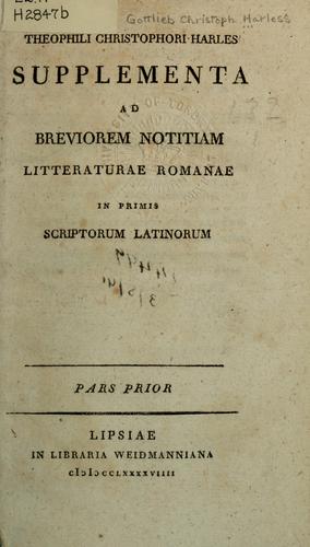Cover for Brevior notitia litteraturae romanae in primis scriptorum latinorum