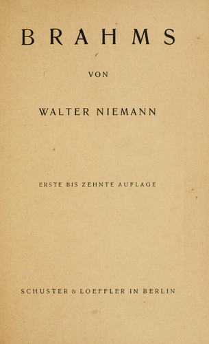 Cover for Brahms