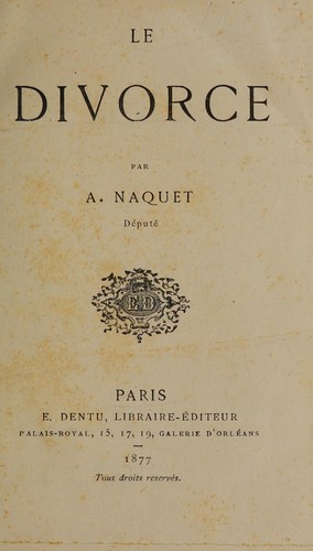 Cover for Le divorce