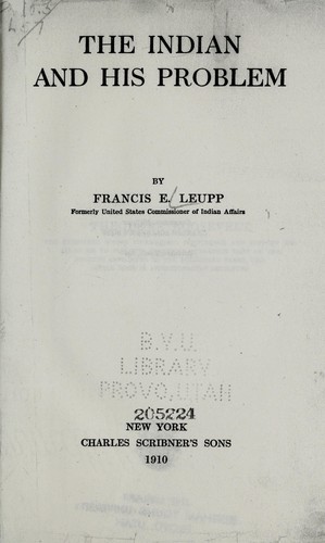 Cover for The Indian and his problem.
